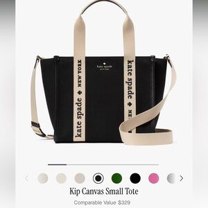 Kate Spade Black and Cream Canvas Tote